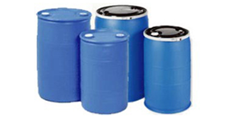 blue plastic drums